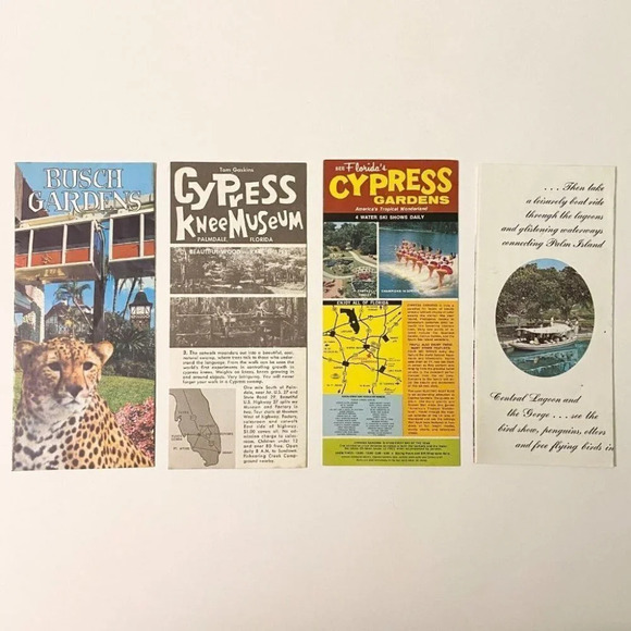 Vintage 1960s Busch Gardens  Cypress Knee Museum Gardens Brochures Pamphlets - Picture 2 of 10